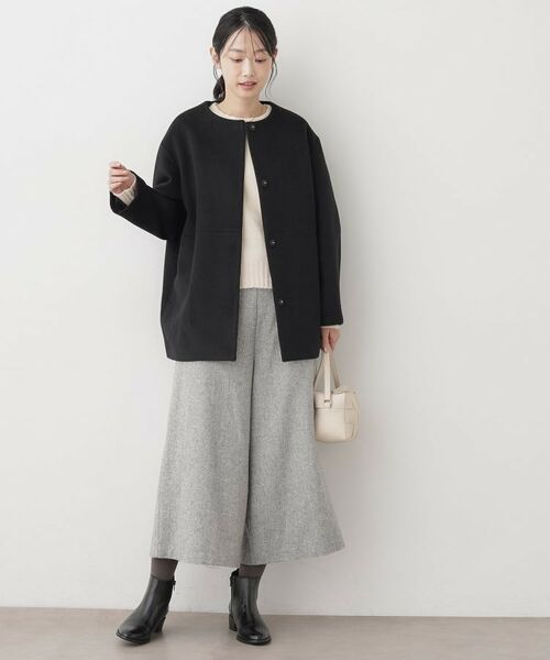 Dessin / デッサン その他アウター | ウール混クルーネックコート | 詳細7