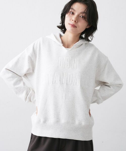 Dessin / デッサン パーカー | 【ユニセックス/洗える】ネップ裏毛フーディートレーナー（ホワイト(001)）