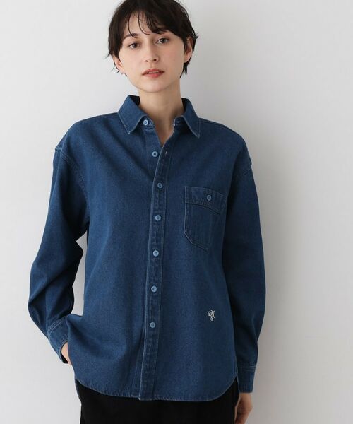 Dessin/デッサン 【ユニセックス/洗える】10OZコットンデニムシャツ ブルー(092) 05(3L) Dessin/デッサン 【ユニセックス/洗える】10OZコットンデニムシャツ ブルー(092) 05(3L)