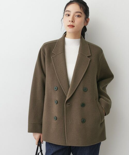 Dessin / デッサン ピーコート | 【洗える】ウール混リバーメルトンコート | 詳細1