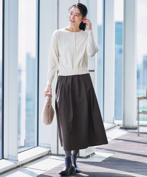 Dessin / デッサン ロング・マキシ丈ワンピース | 【1枚着/2WAY】ドッキングワンピース(ホワイト(502))