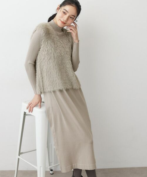 Dessin / デッサン セットアップ | 【2点セット・洗える】シャギーベストニットワンピース(ライトグレー(011))