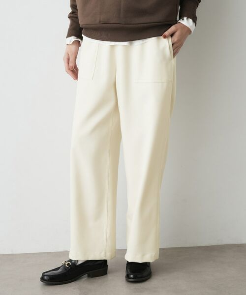 Dessin / デッサン パンツ | 【裏地付き/洗える】コンフォートワイドパンツ(ホワイト(002))