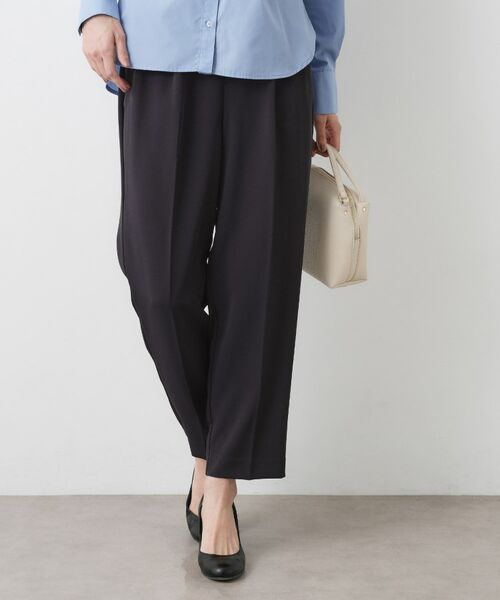 Dessin / デッサン ショート・ハーフ・半端丈パンツ | 【洗える】マットドレープワイドパンツ(ネイビー(094))