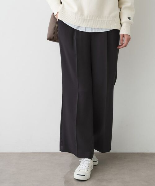 Dessin / デッサン パンツ | 【洗える】マットドレープニーハイフレアパンツ | 詳細1