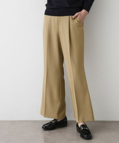 Dessin / デッサン パンツ | 【洗える】マットドレープニーハイフレアパンツ(ライトベージュ(051))