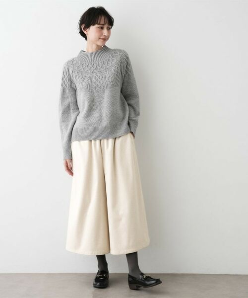 Dessin / デッサン ショート・ハーフ・半端丈パンツ | 【ウエストゴム/洗える】起毛フレアシルエットパンツ | 詳細2