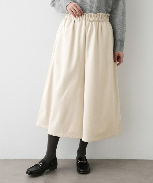 Dessin / デッサン ショート・ハーフ・半端丈パンツ | 【ウエストゴム/洗える】起毛フレアシルエットパンツ(アイボリー(004))