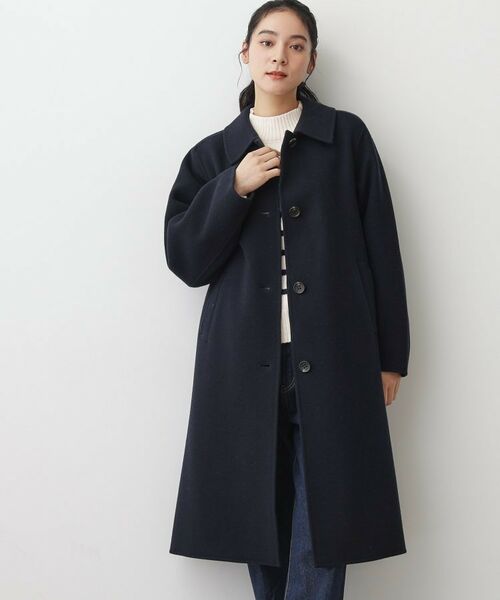 Dessin / デッサン ステンカラーコート | 【洗える】ウール混リバーメルトンロングコート | 詳細1