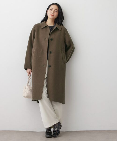 Dessin / デッサン ステンカラーコート | 【洗える】ウール混リバーメルトンロングコート | 詳細7