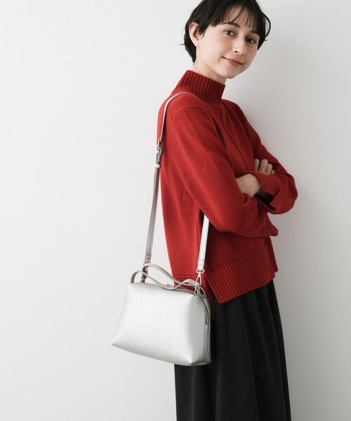 Dessin / デッサン ショルダーバッグ | ラウンドフォルム2WAYショルダーバッグ(シルバー(006))