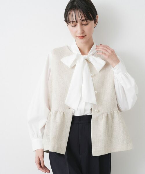 Dessin / デッサン ベスト | 【入卒/セレモニー】パール調ボタンベスト | 詳細1