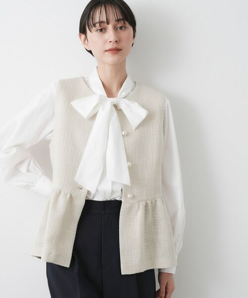 Dessin / デッサン ベスト | 【入卒/セレモニー】パール調ボタンベスト(アイボリー(004))