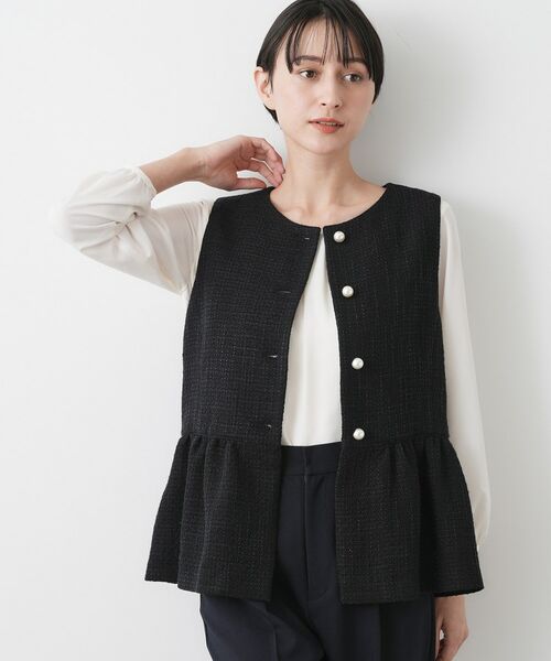 Dessin / デッサン ベスト | 【入卒/セレモニー】パール調ボタンベスト(ネイビー(094))