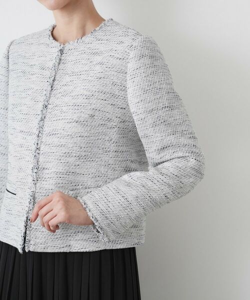 Dessin / デッサン ノーカラージャケット | 【入卒/セレモニー/セットアップ可能】ツイードクルーネックジャケット | 詳細13