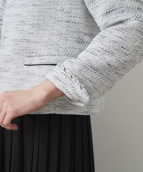 Dessin / デッサン ノーカラージャケット | 【入卒/セレモニー/セットアップ可能】ツイードクルーネックジャケット | 詳細14