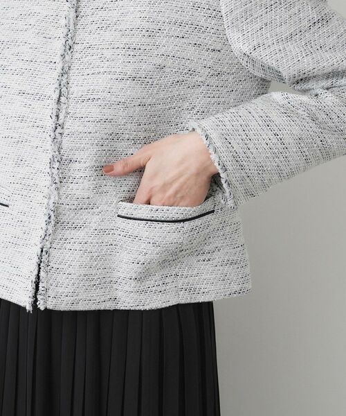 Dessin / デッサン ノーカラージャケット | 【入卒/セレモニー/セットアップ可能】ツイードクルーネックジャケット | 詳細17