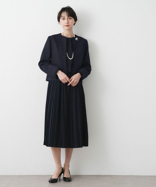 Dessin / デッサン ノーカラージャケット | 【入卒/セレモニー/セットアップ可能】ツイードクルーネックジャケット | 詳細3