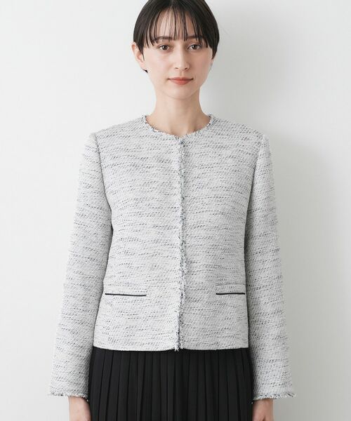 Dessin / デッサン ノーカラージャケット | 【入卒/セレモニー/セットアップ可能】ツイードクルーネックジャケット | 詳細9
