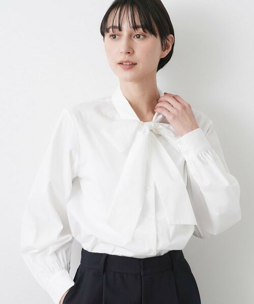 Dessin / デッサン シャツ・ブラウス | 【入卒/セレモニー/洗える】ボウタイリボンブラウス | 詳細1