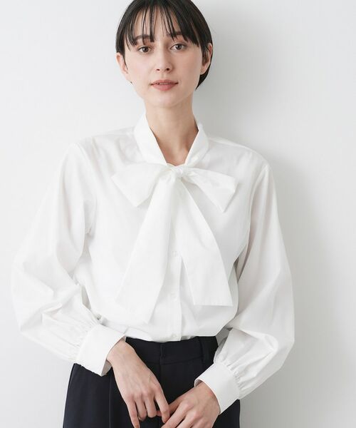 Dessin / デッサン シャツ・ブラウス | 【入卒/セレモニー/洗える】ボウタイリボンブラウス(ホワイト(002))