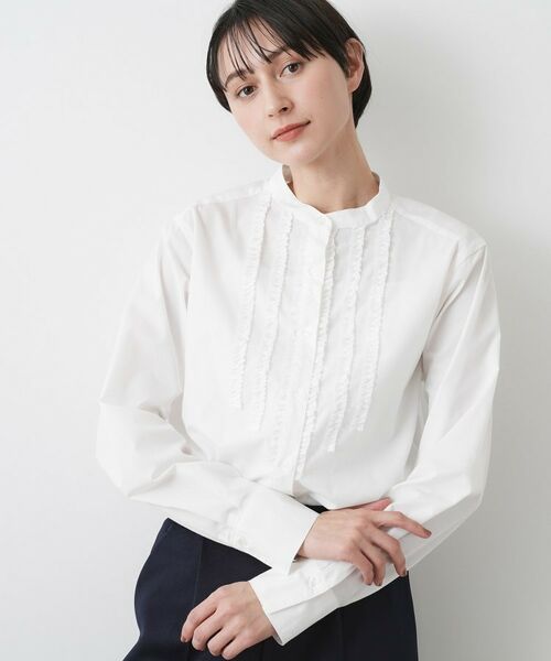 Dessin / デッサン シャツ・ブラウス | 【入卒/セレモニー/洗える】フロントフリルネックブラウス | 詳細1