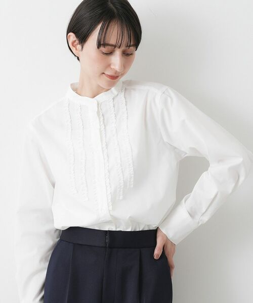 Dessin / デッサン シャツ・ブラウス | 【入卒/セレモニー/洗える】フロントフリルネックブラウス | 詳細2