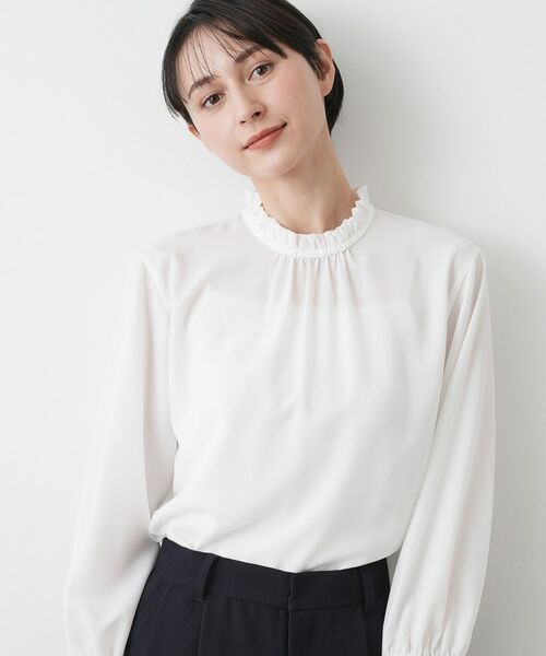 Dessin / デッサン シャツ・ブラウス | 【入卒/セレモニー/洗える】フリルネックブラウス | 詳細1