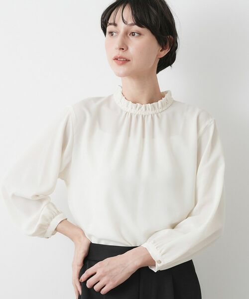 Dessin / デッサン シャツ・ブラウス | 【入卒/セレモニー/洗える】フリルネックブラウス | 詳細6