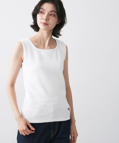 Dessin / デッサン キャミソール・チューブトップ | 【洗える】リブスクエアタンクトップ | 詳細1