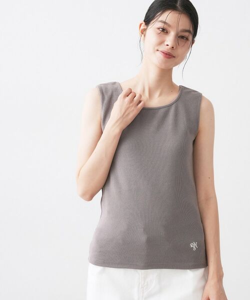 Dessin / デッサン キャミソール・チューブトップ | 【洗える】リブスクエアタンクトップ（トープ(054)）