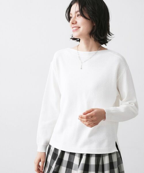 Dessin / デッサン ニット・セーター | 【洗える】ミドルゲージボートネックカラーニット | 詳細1