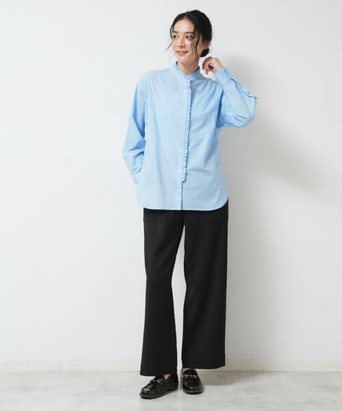 Dessin / デッサン パンツ | 【ウエストゴム/洗える】ツイルセミワイドパンツ | 詳細3