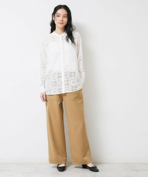 Dessin / デッサン パンツ | 【ウエストゴム/洗える】ツイルセミワイドパンツ | 詳細7