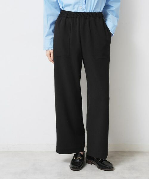 Dessin / デッサン パンツ | 【ウエストゴム/洗える】ツイルセミワイドパンツ(ブラック(019))