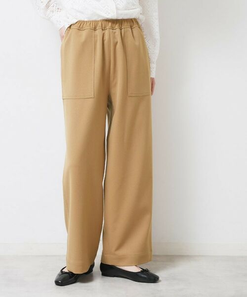 Dessin / デッサン パンツ | 【ウエストゴム/洗える】ツイルセミワイドパンツ(キャメルブラウン(041))