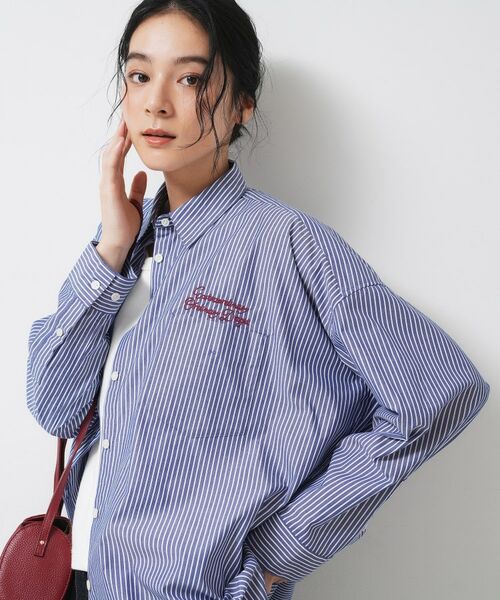 Dessin / デッサン シャツ・ブラウス | 刺繍シャツ(ブルー(392))