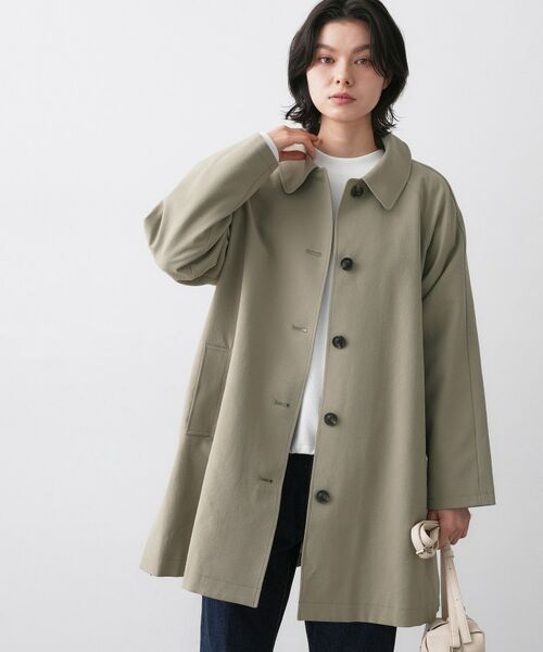 Dessin / デッサン ステンカラーコート | 【花粉ガード/撥水加工/洗える】ステンカラースプリングコート（オリーブグリーン(026)）