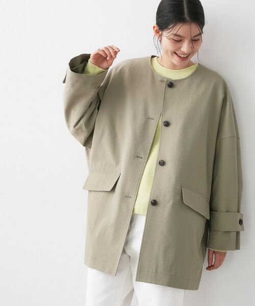 Dessin / デッサン その他アウター | 【花粉ガード/撥水加工/洗える】クルーネックスプリングコート | 詳細2