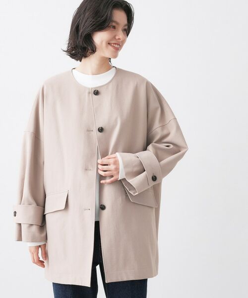 Dessin / デッサン その他アウター | 【花粉ガード/撥水加工/洗える】クルーネックスプリングコート | 詳細6
