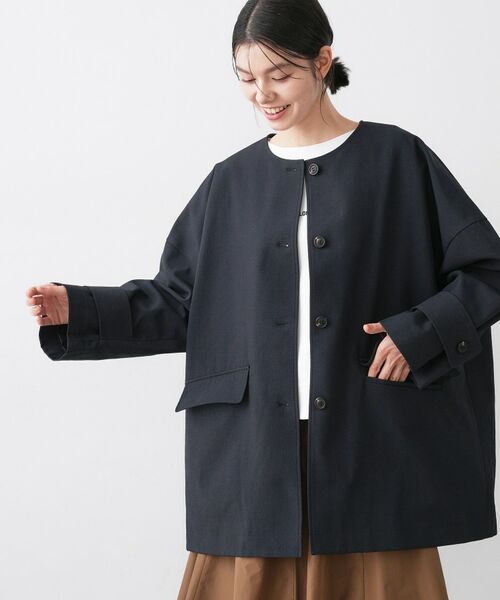 Dessin / デッサン その他アウター | 【花粉ガード/撥水加工/洗える】クルーネックスプリングコート | 詳細9