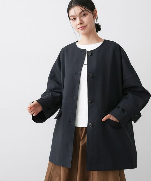 Dessin / デッサン その他アウター | 【花粉ガード/撥水加工/洗える】クルーネックスプリングコート（ネイビー(094)）