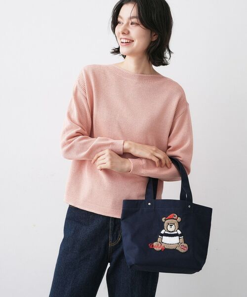 Dessin / デッサン トートバッグ | Deddyさがら刺繍トートバッグ（ネイビー(094)）