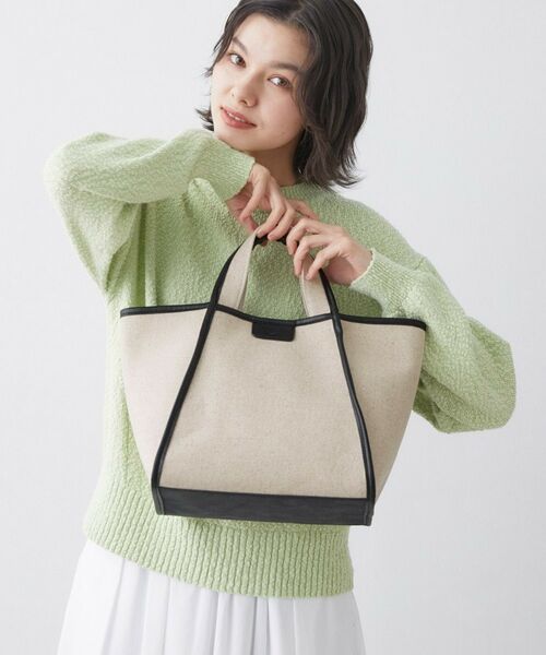 Dessin / デッサン トートバッグ | 【コットンリネン】 パイピングバッグ（ブラック(519)）