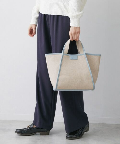 Dessin / デッサン トートバッグ | 【コットンリネン】 パイピングバッグ（ブルー(591)）