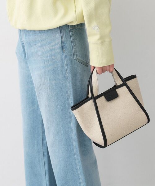 Dessin / デッサン ショルダーバッグ | 【軽量/2WAY】パイピングコットンリネンミニバッグ（ブラック(519)）