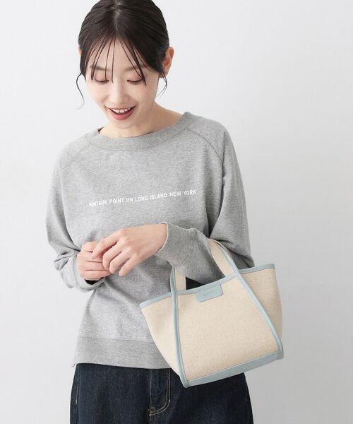 Dessin / デッサン ショルダーバッグ | 【軽量/2WAY】パイピングコットンリネンミニバッグ（ブルー(591)）