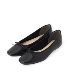 Dessin / デッサン パンプス | レザー調スクエアトゥ  フラットパンプス