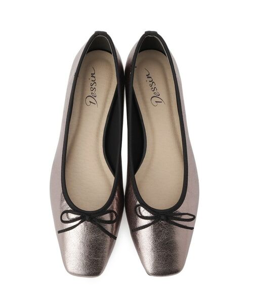 Dessin / デッサン パンプス | レザー調スクエアトゥ フラットパンプス | 詳細4