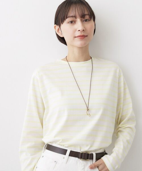 Dessin / デッサン カットソー | シャツテールロングTシャツ（イエロー(331)）